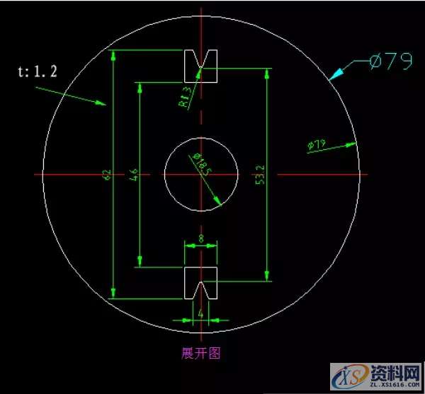 举例五金冲压模具料带展开设计,设计,第3张