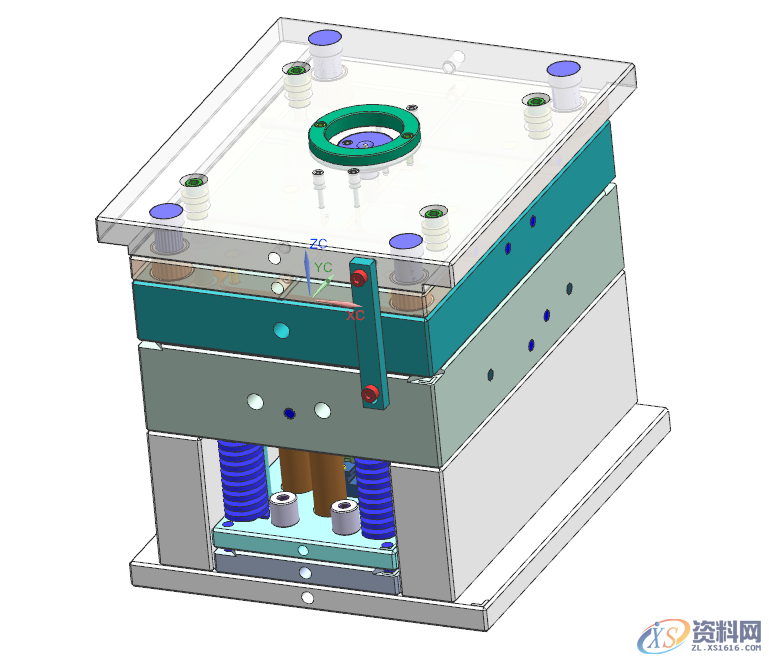 四面贯孔为了防止滑块抽芯产生尖角，所以采用四面斜顶抽芯 ...,四面贯孔为了防止滑块抽芯产生尖角，所以采用四面斜顶抽芯,模具,样式,模架,采用,第7张