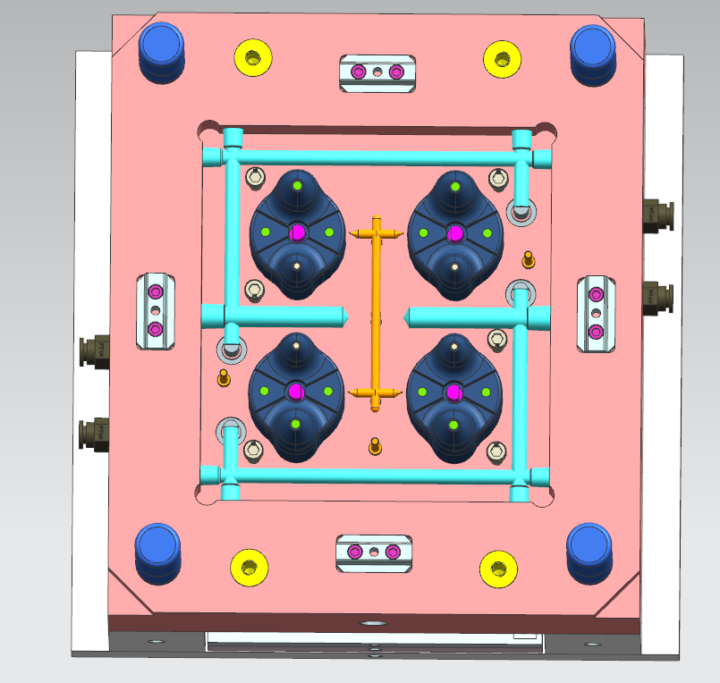 按摩头产品模具设计，正面拆装模样式！,按摩头产品模具设计，正面拆装模样式！,模具设计,产品,设计,模具,技术,塑胶,工艺,第5张