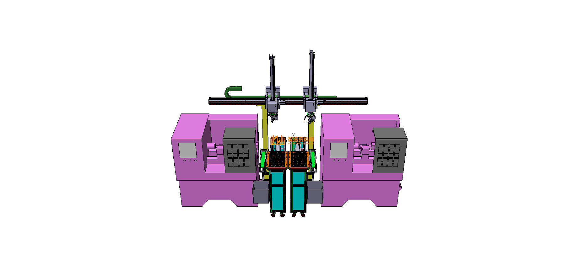 数控车床CNC机械手双臂一机共用,NeadPay,数控,第1张
